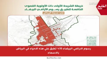 رسوم الأراضي البيضاء 10% تطبق على هذه الأحياء في الرياض بالأسماء